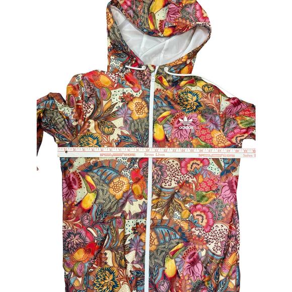 Adidas x Farm Rio Fugiprabali Tropical Windbreaker Track Jacket Floral Lined S - Picture 11 of 13